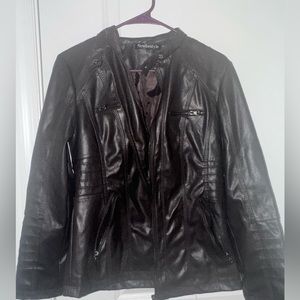 Brown leather jacket